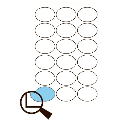 Etiketter KLI Oval 57x44mm (3x6)