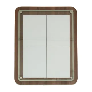 Meny-/Infodisplay 4xA4, Valnøtt laminert, Glass frontplate