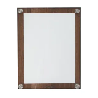 Meny-/Infodisplay 1xA4, Valnøtt laminert, Glass frontplate