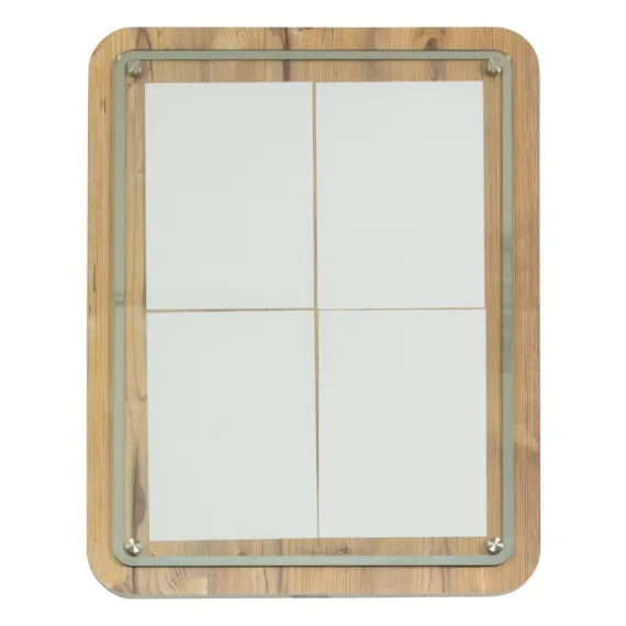 Meny-/Infodisplay 4xA4, Eik laminert, Glass frontplate