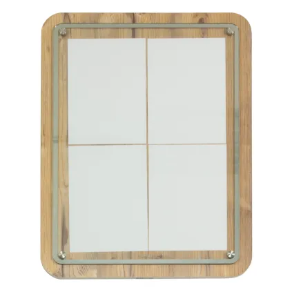 Meny-/Infodisplay 4xA4, Eik laminert, Glass frontplate