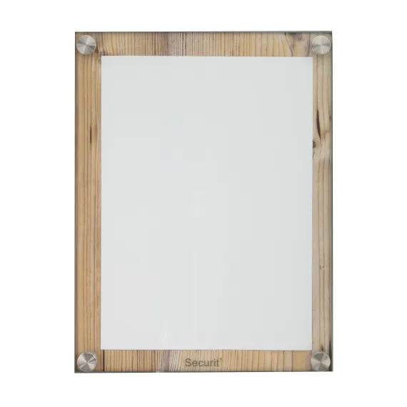 Meny-/Infodisplay 1xA4, Eik laminert, Glass frontplate