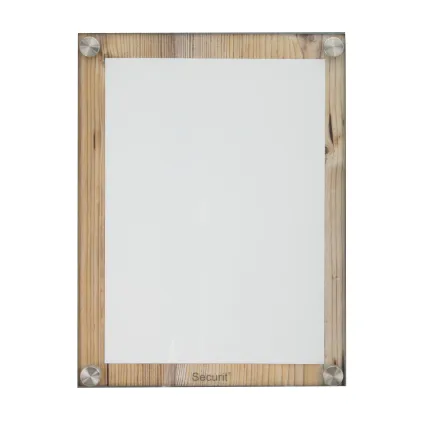 Meny-/Infodisplay 1xA4, Eik laminert, Glass frontplate