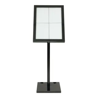 Meny-/Infodisplay 4xA4,LED,Sort lakkert stål,stående/liggende