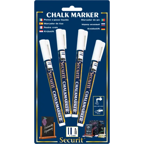 Tusj Illumigraph 1-2mm Hvit Vannbasert (4-pakk)