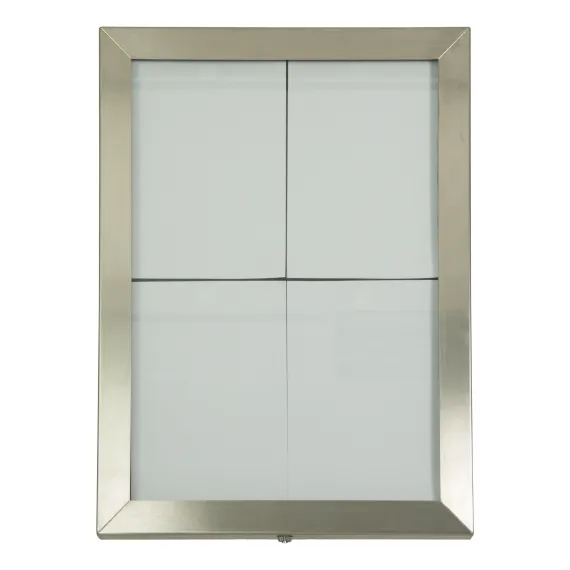 Meny-/Infodisplay 4xA4,LED,Børstet stål