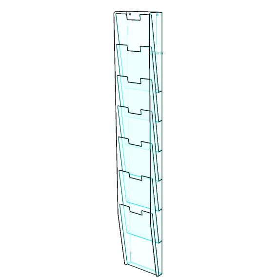 Brosjyrestativ Vegg 7xA5,akryl