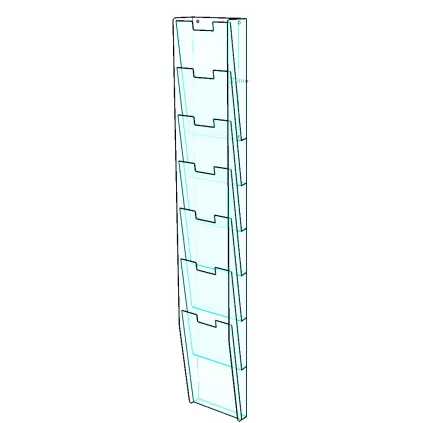 Brosjyrestativ Vegg 7xA5,akryl