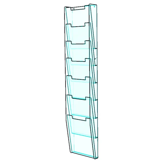 Brosjyrestativ Vegg 7xA4,akryl