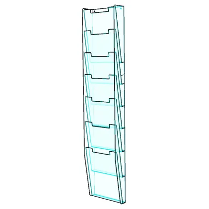 Brosjyrestativ Vegg 7xA4,akryl