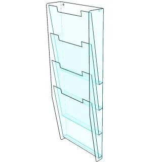 Brosjyrestativ Vegg 4xA4,akryl