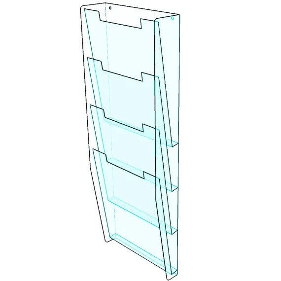 Brosjyrestativ Vegg 4xA4,akryl