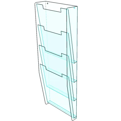 Brosjyrestativ Vegg 4xA4,akryl