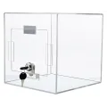 Visittkortboks m/lås,Akryl 20,5x20,5x20,5cm.