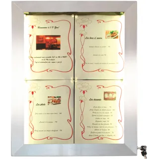 Meny-/infodisplay 4xA4,LED STÅL