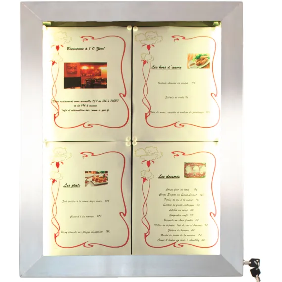 Meny-/infodisplay 4xA4,LED STÅL