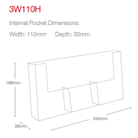 3W110H Brosjyreholder vegg 3xA6