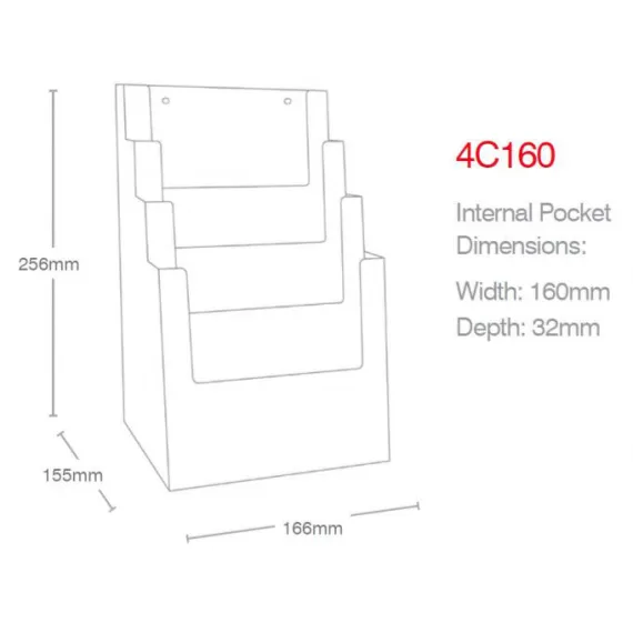 Brosjyreholder 4xA5 trapp-4C160