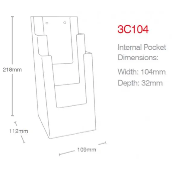 Brosjyreholder 3x1/3 A4 trapp-3C104